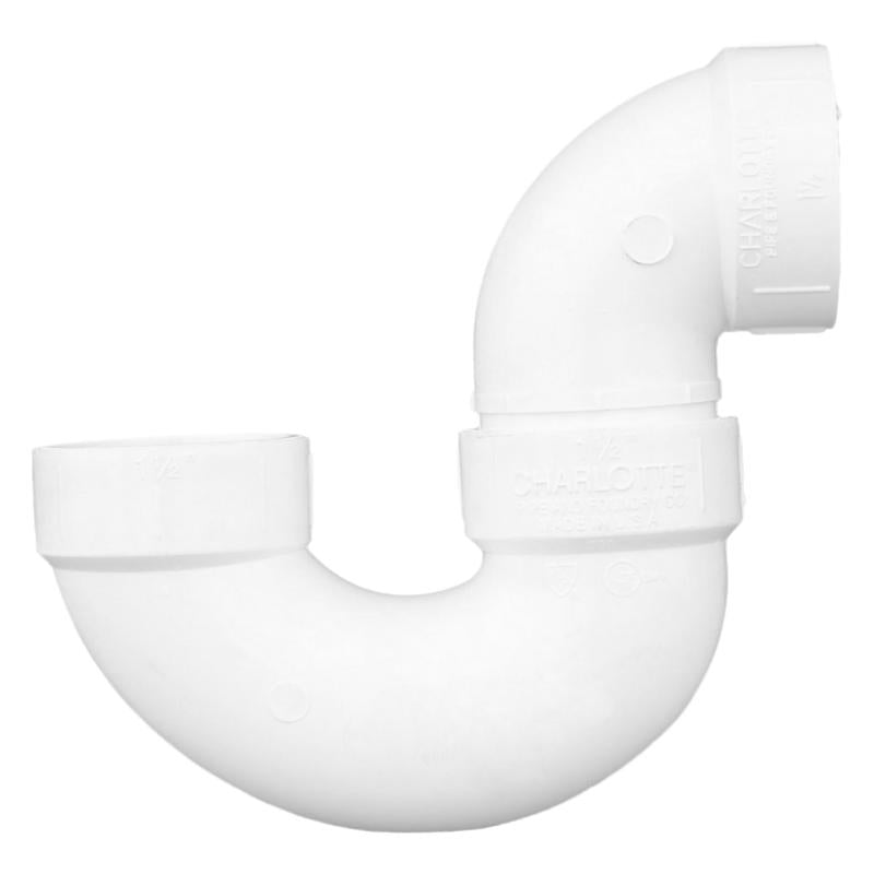 Charlotte Pipe Schedule 40 1-1/2 in. Hub X 1-1/2 in. D Hub PVC P-Trap with Union 1 pk, Pack of 10