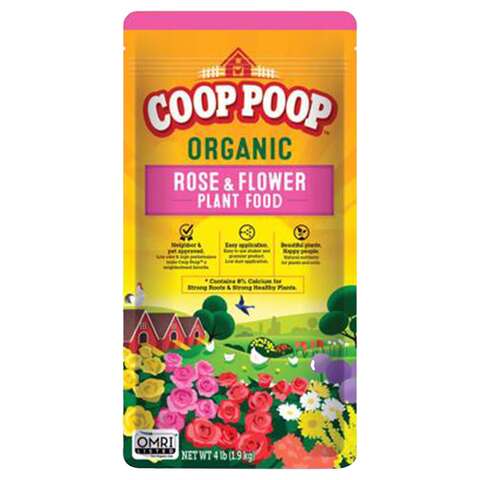 Coop Poop Organic Soil Rose Plant Food 4 lb, Pack of 8