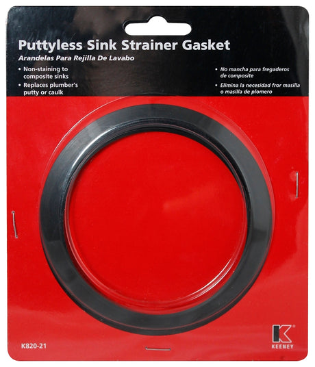 Plumb Pak K820-21 Putty Less Sink Strainer Gasket, Stainless Steel