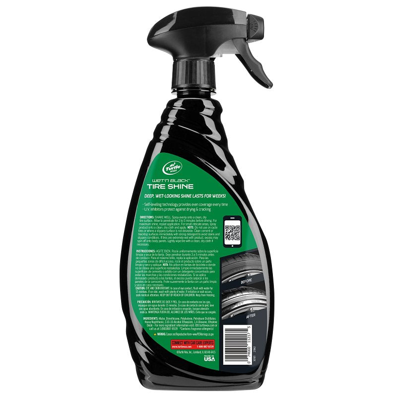 Turtle Wax WET'N BLACK T217RA Tire Shine, 23 fl-oz, Liquid, Fresh Leather