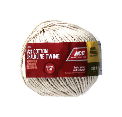 Ace 24 in. D X 280 ft. L White Twisted Cotton Twine, Pack of 6