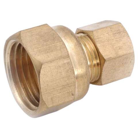 Anderson Metals 1/4 in. Compression in. X 1/4 in. D FIP Brass Compression Connector, Pack of 5