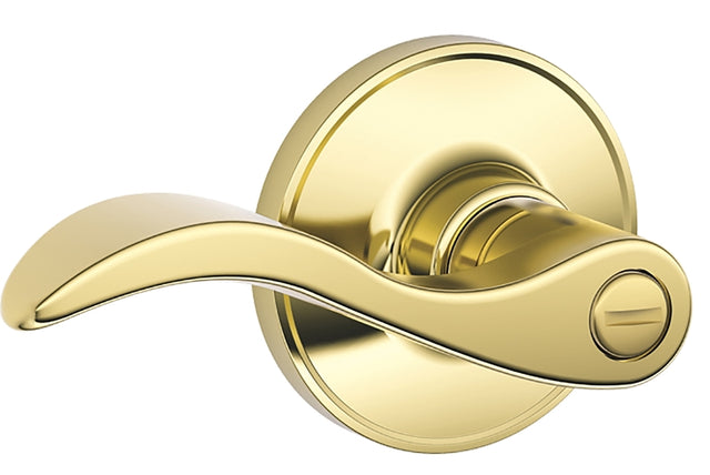 Schlage J Series J40 V SEV 605 Privacy Lever, Mechanical Lock, Bright Brass, Metal, Residential, 3 Grade, 1/CD