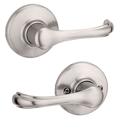 Kwikset 200DNL 15RCLRCSBX Passage Lever, Non-Locking Lock, Satin Nickel, Zinc, Residential, Reversible Hand, 3 Grade