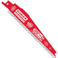 Diablo DS0606CWS Reciprocating Saw Blade, Applicable Materials: Nail-Embedded Wood, 1 in W, 6 in L, 6/9 TPI, 32-Teeth