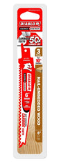 Diablo DS0606CWS3 Reciprocating Saw Blade, Applicable Materials: Nail-Embedded Wood, 1 in W, 6 in L, 6/9 TPI, 45-Teeth