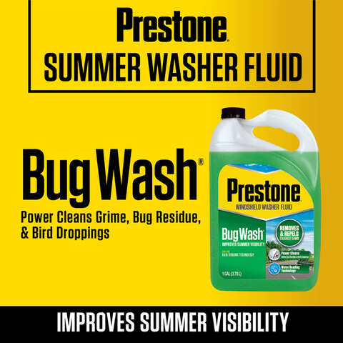 Prestone Bug Wash 32 deg Windshield Washer Fluid 1 gal, Pack of 6