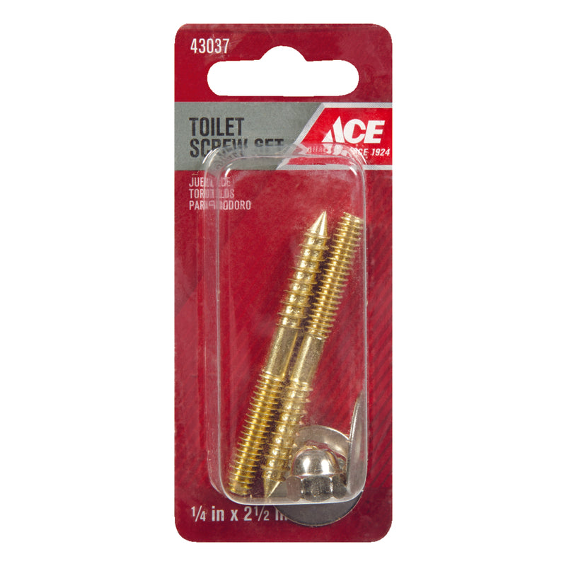 Ace Toilet Screw Set Brass