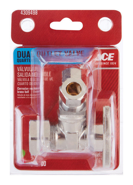 Ace Compression Compression Brass Dual Shut-Off Valve