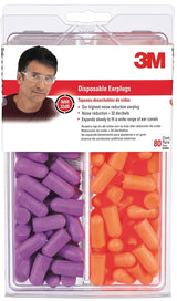 3M 7000122742 Disposable Ear Plugs, 32 dB NRR, Foam Ear Plug, Orange/Purple Ear Plug