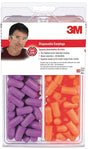 3M 7000122742 Disposable Ear Plugs, 32 dB NRR, Foam Ear Plug, Orange/Purple Ear Plug