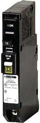 Square D QO115PCAFIC Circuit Breaker, CAFCI, Mini, 15 A, 1-Pole, Plug, 120 V