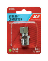 Ace 3/8 in. MPT X 3/8 in. D Compression Brass Straight Connector