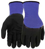 West Chester 93056/M Gloves, Men's, M, Elastic Knit Wrist Cuff, Nitrile Coating, Polyester Glove, Black/Blue