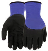 West Chester 93056/XL Gloves, Men's, XL, Elastic Knit Wrist Cuff, Nitrile Coating, Polyester Glove, Black/Blue