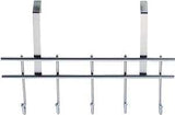 Simple Spaces HK07-CH Door Garment Hook, Each Hook: 4.8 lb, 5-Hook, Steel, Chrome, Hanging Mounting