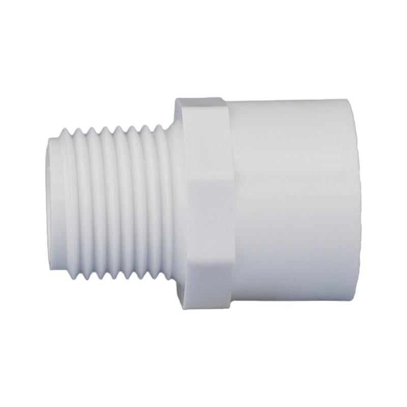 Charlotte Pipe Schedule 40 1/2 in. Slip X 1/2 in. D MPT PVC Pipe Adapter 1 pk, Pack of 25