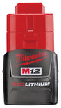 Milwaukee M12 REDLITHIUM 48-11-2401 Compact Rechargeable Battery Pack, 12 V Battery, 1.5 Ah, 29 min Charging