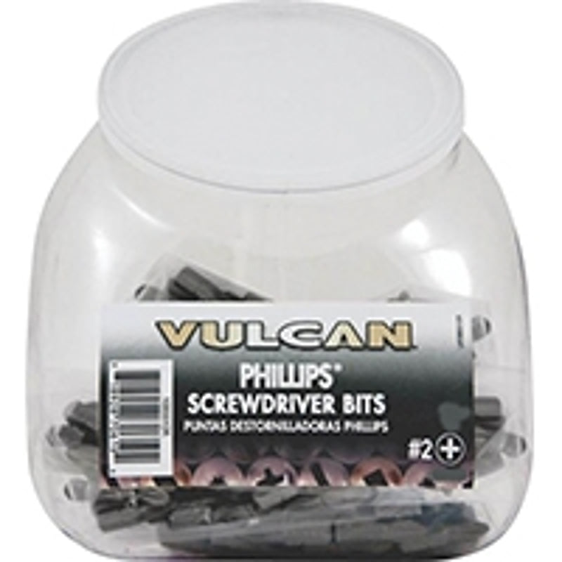 Vulcan 109871OR Screwdriver Bit, Hex Shank, S2 Chrome Molybdenum Steel, Pack of 250