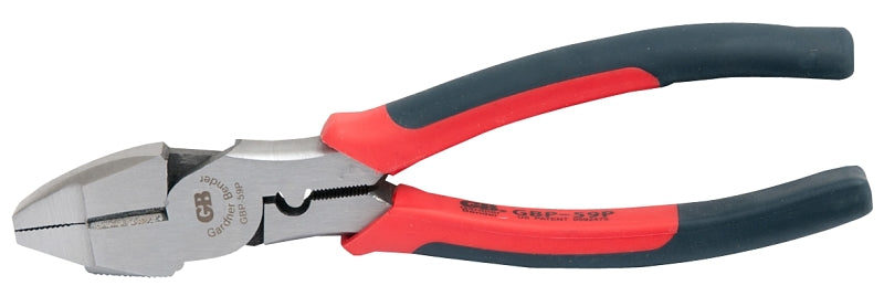 Gardner Bender ArmorEDGE GBP-59P Lineman's Plier with Hammer Head, 9 in OAL, 1 in Cutting Capacity, 1-1/4 in Jaw Opening, Red Handle