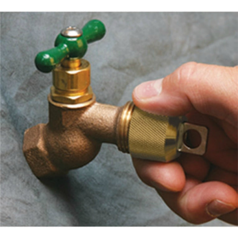 Conservco 3/4 in. Hose MPT Anti-Siphon Brass Hose Bibb Lock with Padlock