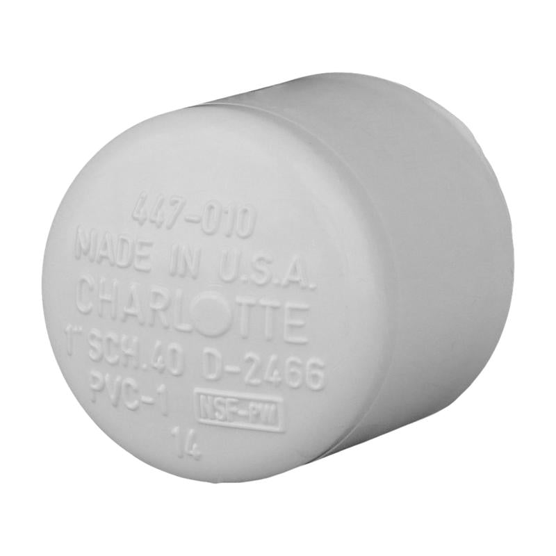 Charlotte Pipe Schedule 40 1 in. Slip PVC Cap 1 pk, Pack of 25