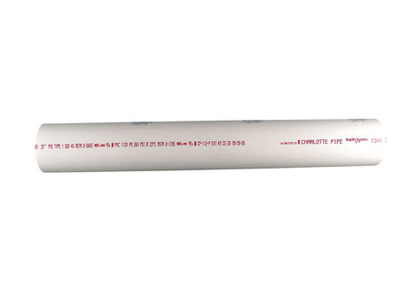 Charlotte Pipe Schedule 40 PVC Solid Pipe 1-1/2 in. D X 2 ft. L Plain End 330 psi