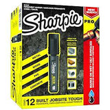 Sharpie Pro Series 2018326 Permanent Marker, Black, Pack of 12