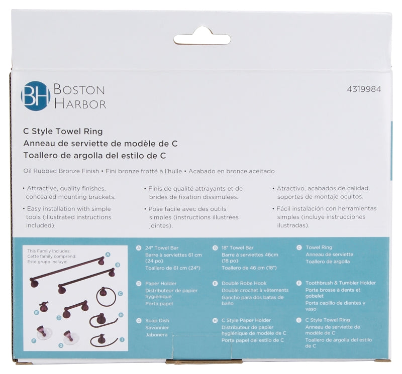 Boston Harbor 5060C-50-10-SOU Towel Ring, Wall Mounting