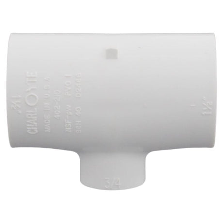 Charlotte Pipe 1-1/2 in. Slip X 1-1/2 in. D Slip PVC Reducing Tee 1 pk