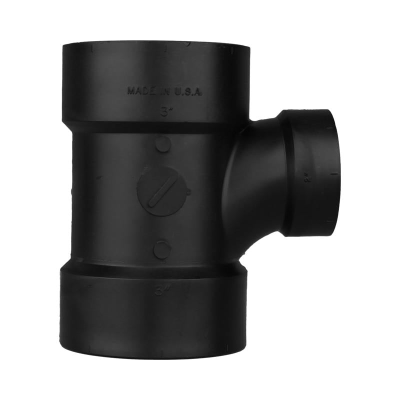Charlotte Pipe 3 in. Hub X 2 in. D Hub ABS Sanitary Tee