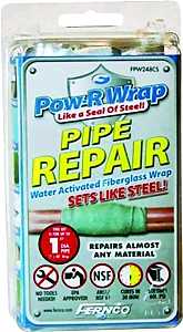 Pow-R Wrap FPW248CS Pipe Repair Wrap Kit, 48 in L, 2 in W, Epoxy/Fiberglass, Gray