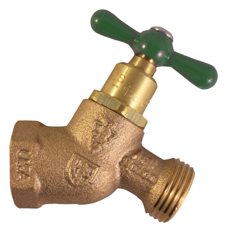 Arrowhead 3/4 in. FIP X 3/4 in. MHT Anti-Siphon Brass No-Kink Hose Bibb