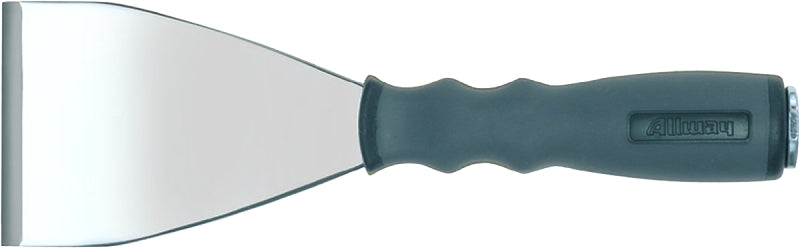 ALLWAY FS3 Scraper, 3 in W Blade, Flat, Stiff Blade, Steel Blade, Nylon Handle, Soft Grip Handle