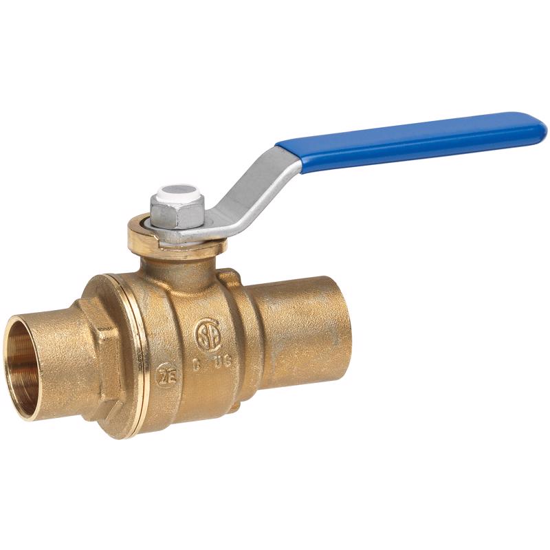Homewerks 3/4 in. Brass Sweat Ball Valve Full Port Quarter-Turn Lever For Water/Oil/Gas