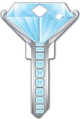 Lucky Line Key Shapes Series B102K Key Blank, Diamond, Brass, Enamel-Coated, For: Kwikset Locks, Pack of 5