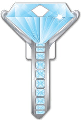 Lucky Line Key Shapes Series B102K Key Blank, Diamond, Brass, Enamel-Coated, For: Kwikset Locks, Pack of 5