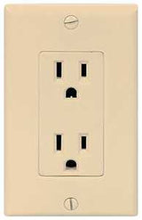 Eaton Wiring Devices C1507V Duplex Receptacle, 2 -Pole, 15 A, 125 V, NEMA: 5-15R, Ivory