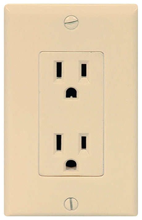 Eaton Wiring Devices C1507V Duplex Receptacle, 2 -Pole, 15 A, 125 V, NEMA: 5-15R, Ivory