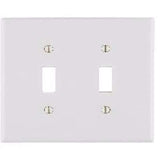 Leviton Antimicrobial Powder Coated White 2 gang Thermoset Plastic Toggle Wall Plate 1 pk