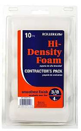 RollerLite Hi-Density Foam 4FOAMQ-10 Mini Roller Cover, 4 in L, Foam Cover, White