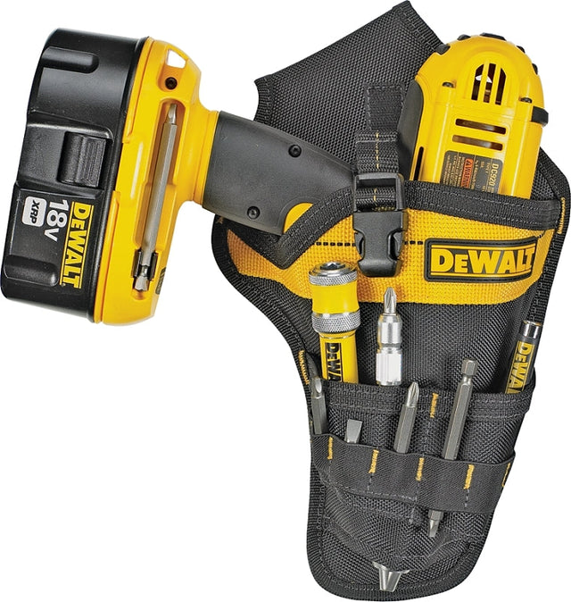 CLC DG5120 Drill Holster, 9-Pocket, Ballistic Poly Fabric, Black/Yellow, 7-1/4 in W, 13-3/4 in H, 2-1/4 in D