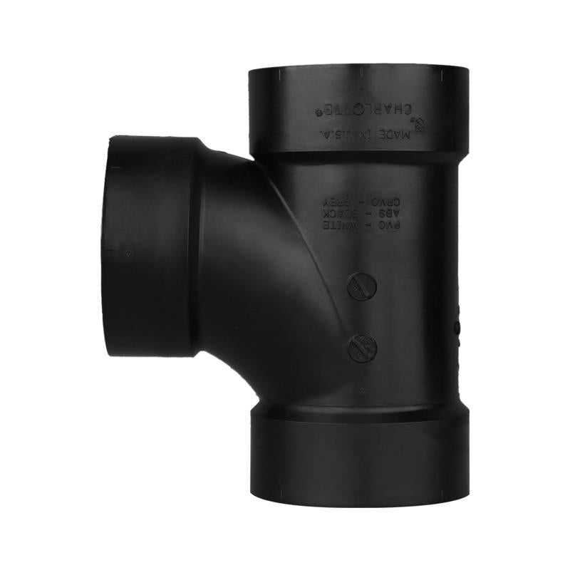 Charlotte Pipe 4 in. Hub X 4 in. D Hub ABS Sanitary Tee