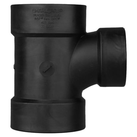 Charlotte Pipe 4 in. Hub X 3 in. D Hub ABS Sanitary Tee