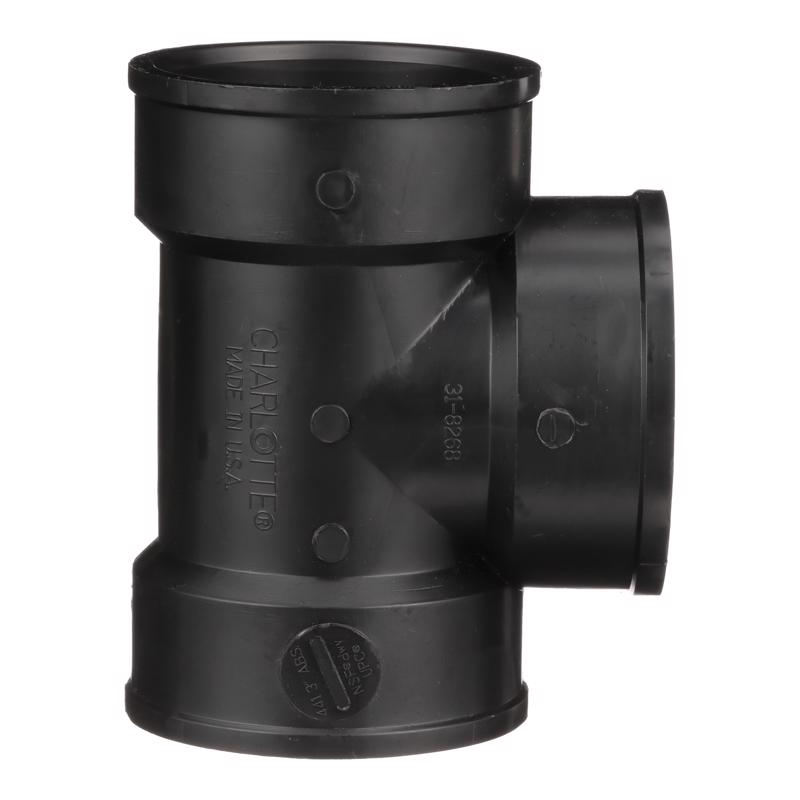 Charlotte Pipe 3 in. Hub X 3 in. D Hub ABS Vent Tee