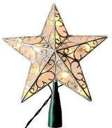 Hometown Holidays 36509 Christmas Ornament, 10 in H, Star, Tree Topper, Mini Light Bulb, Plastic Green Wire, Pack of 12