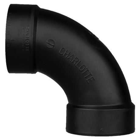 Charlotte Pipe 4 in. Hub X 4 in. D Hub ABS 90 Degree Elbow