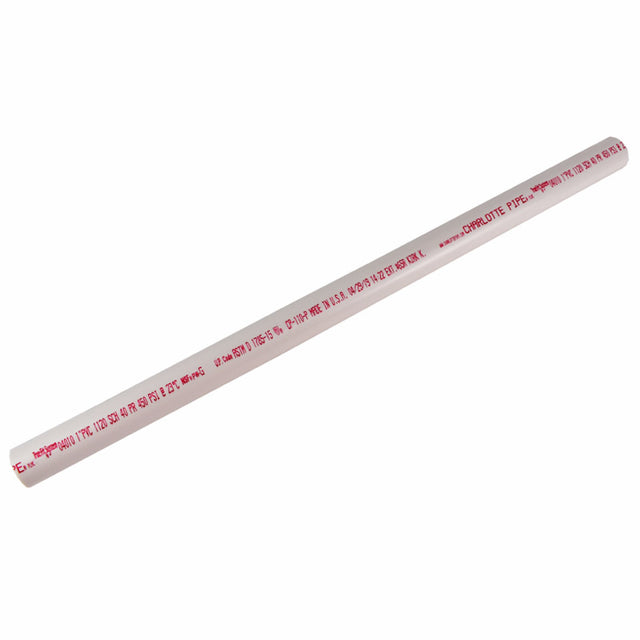 Charlotte Pipe Schedule 40 PVC Solid Pipe 1 in. D X 2 ft. L Plain End 450 psi