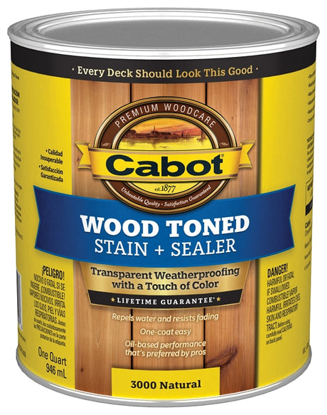 Cabot 140.0003000.005 Deck and Siding Stain, Natural, 1 qt Can, Liquid