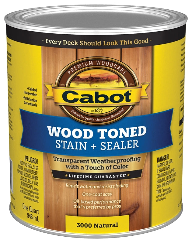 Cabot 140.0003000.005 Deck and Siding Stain, Natural, 1 qt Can, Liquid